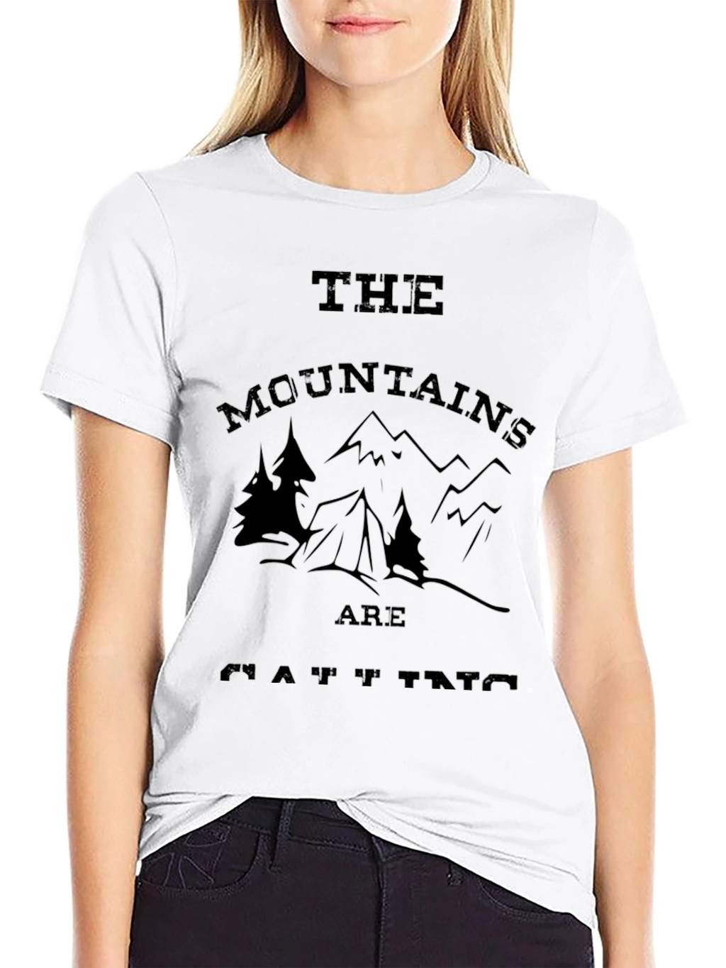 The Mountains Are Calling Mens Black T-Shirt