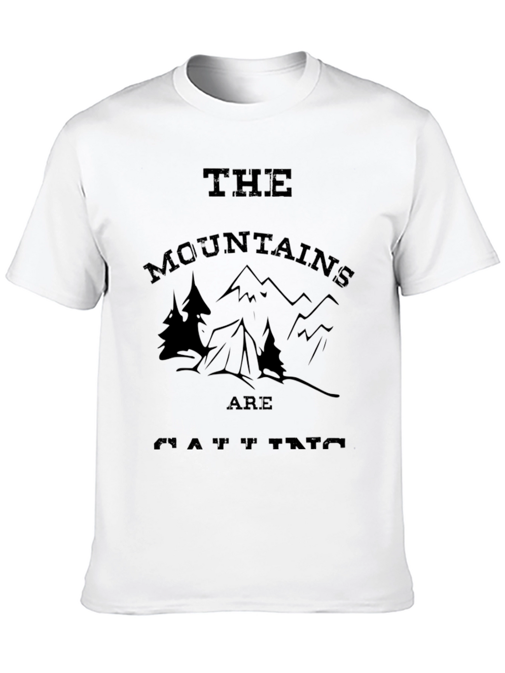 The Mountains Are Calling Mens Black T-Shirt