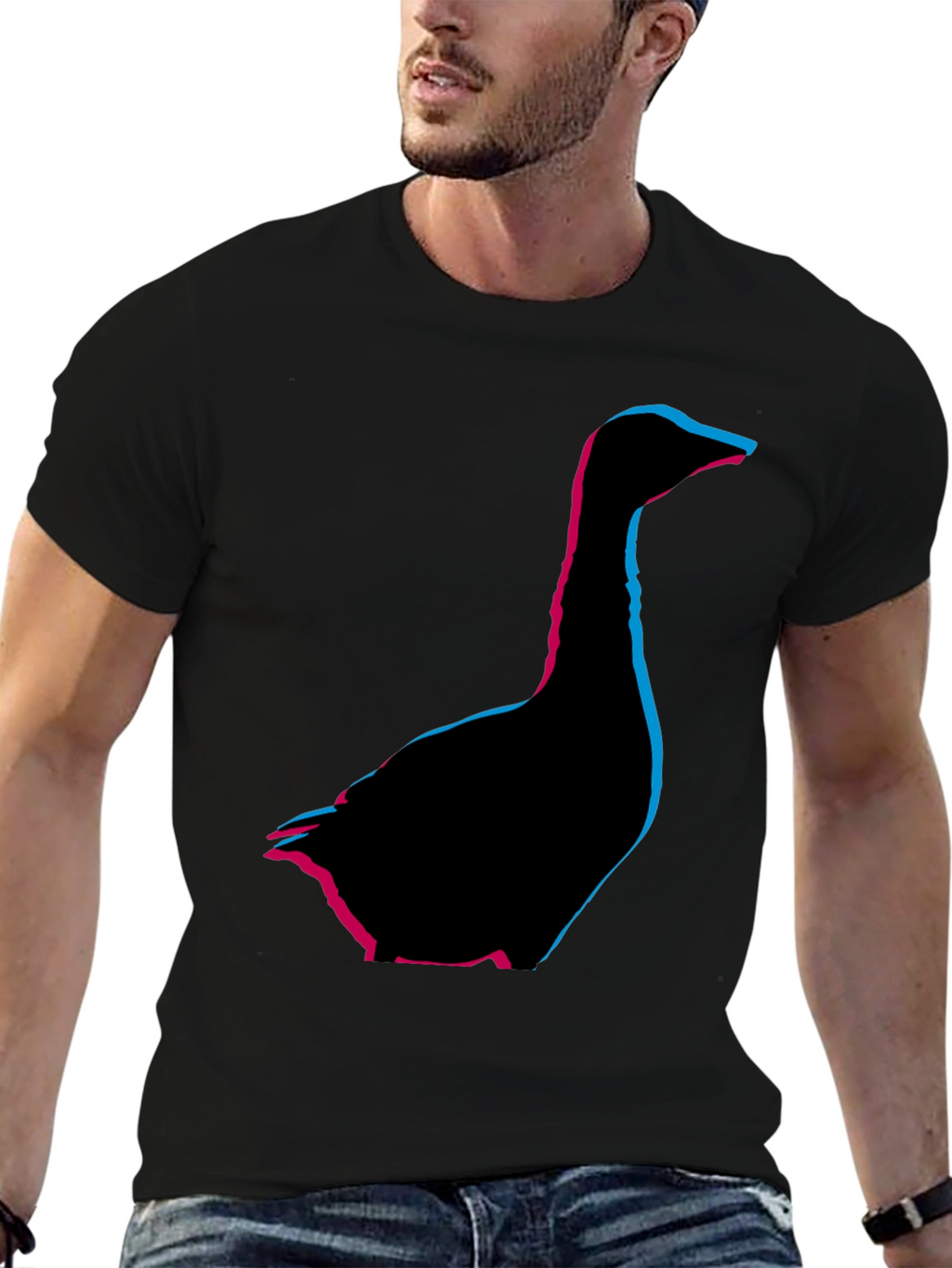 Geometric Goose Graphic Tee - Stylish Comfort