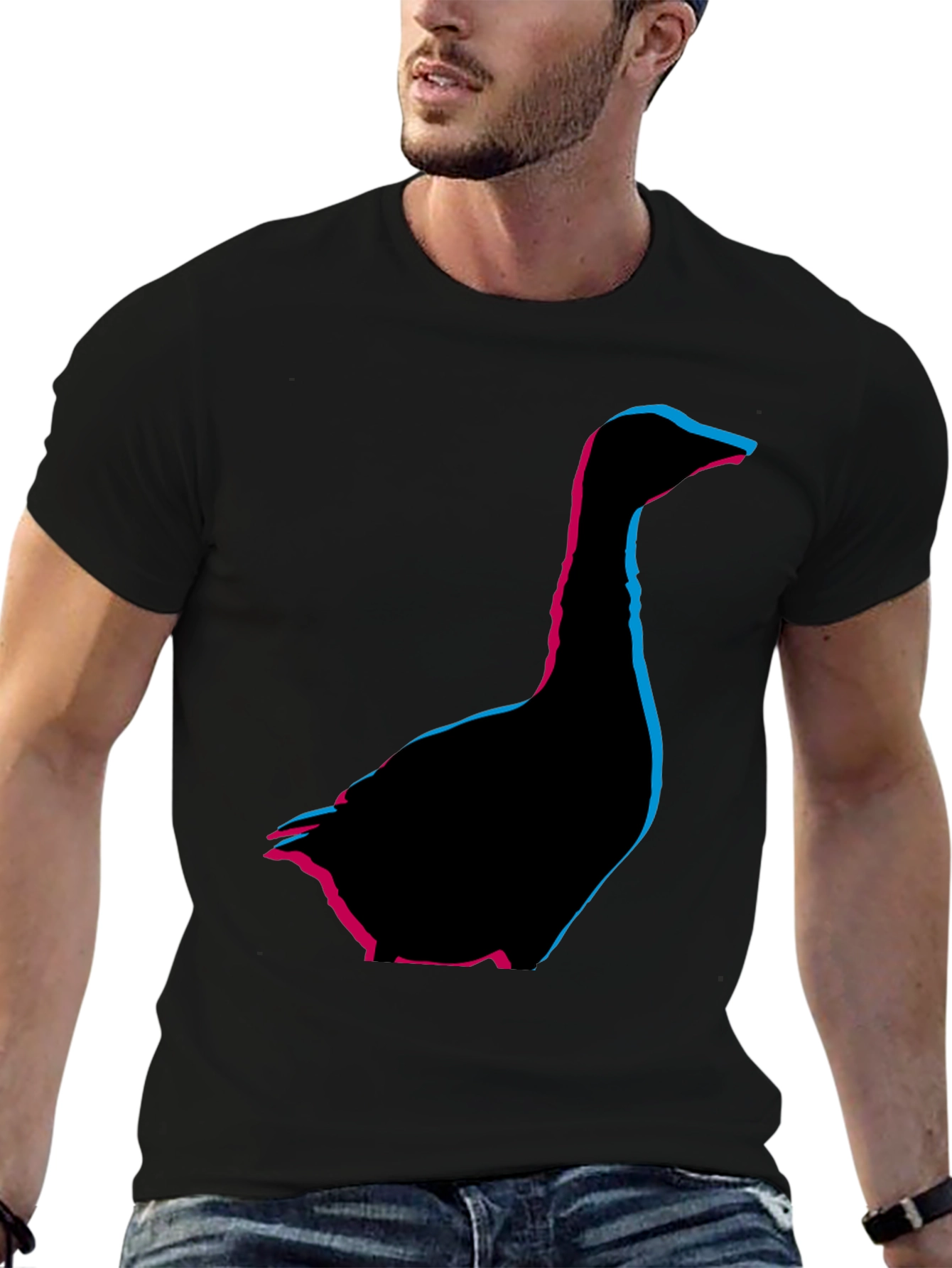 Geometric Goose Graphic Tee - Stylish Comfort