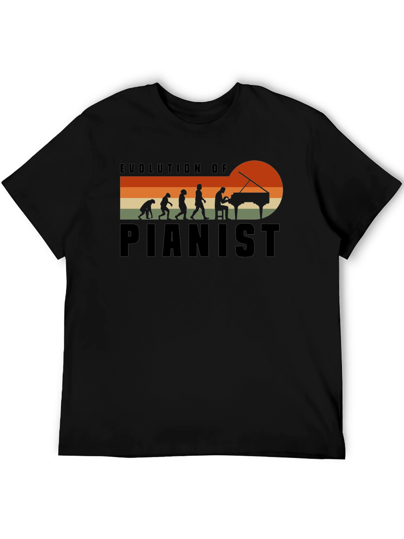 Evolution of Pianist Black T-Shirt