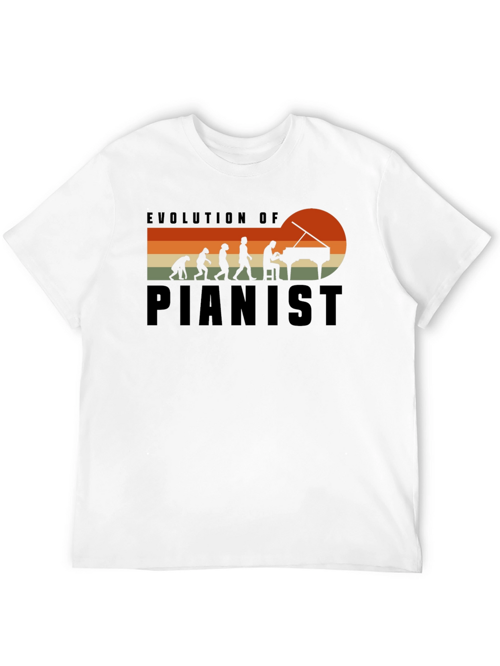 Evolution of Pianist Black T-Shirt