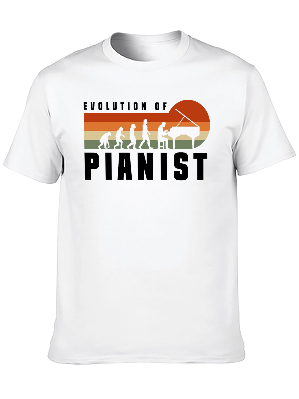 Evolution of Pianist Black T-Shirt