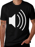 Sound Wave Graphic Tee - Black Cotton T-Shirt