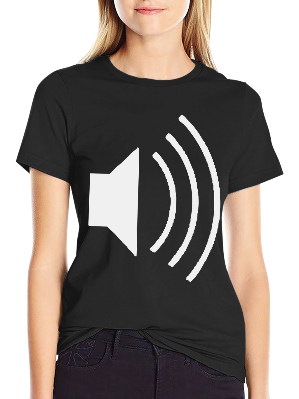 Sound Wave Graphic Tee - Black Cotton T-Shirt