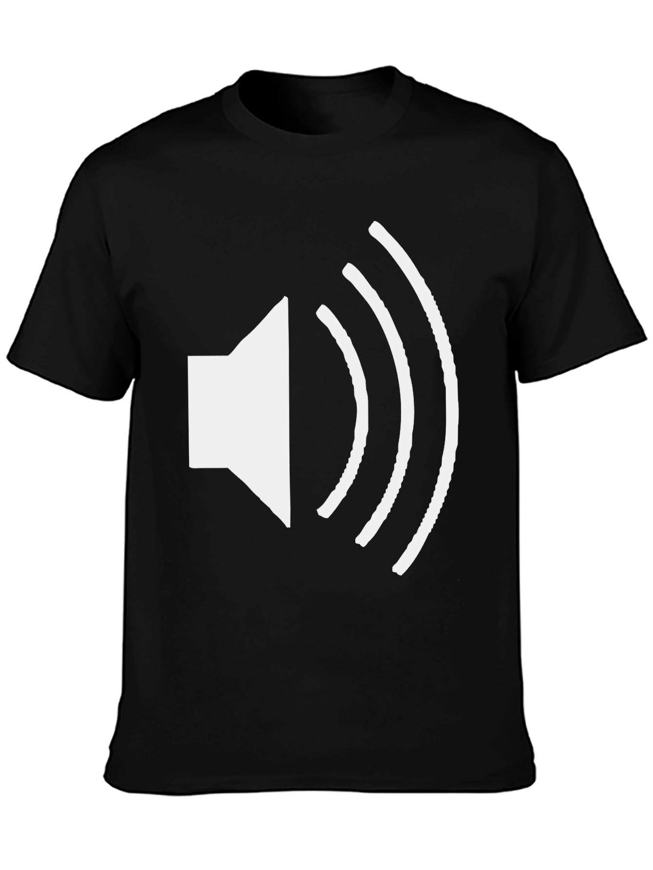 Sound Wave Graphic Tee - Black Cotton T-Shirt