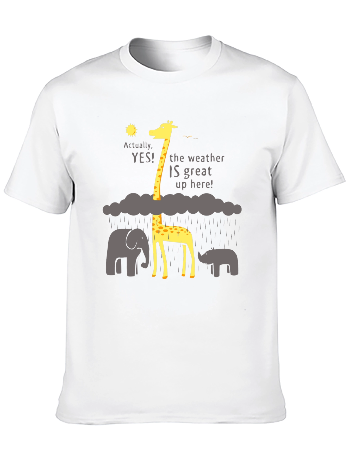Funny Giraffe Weather T-Shirt - Great Up Here!