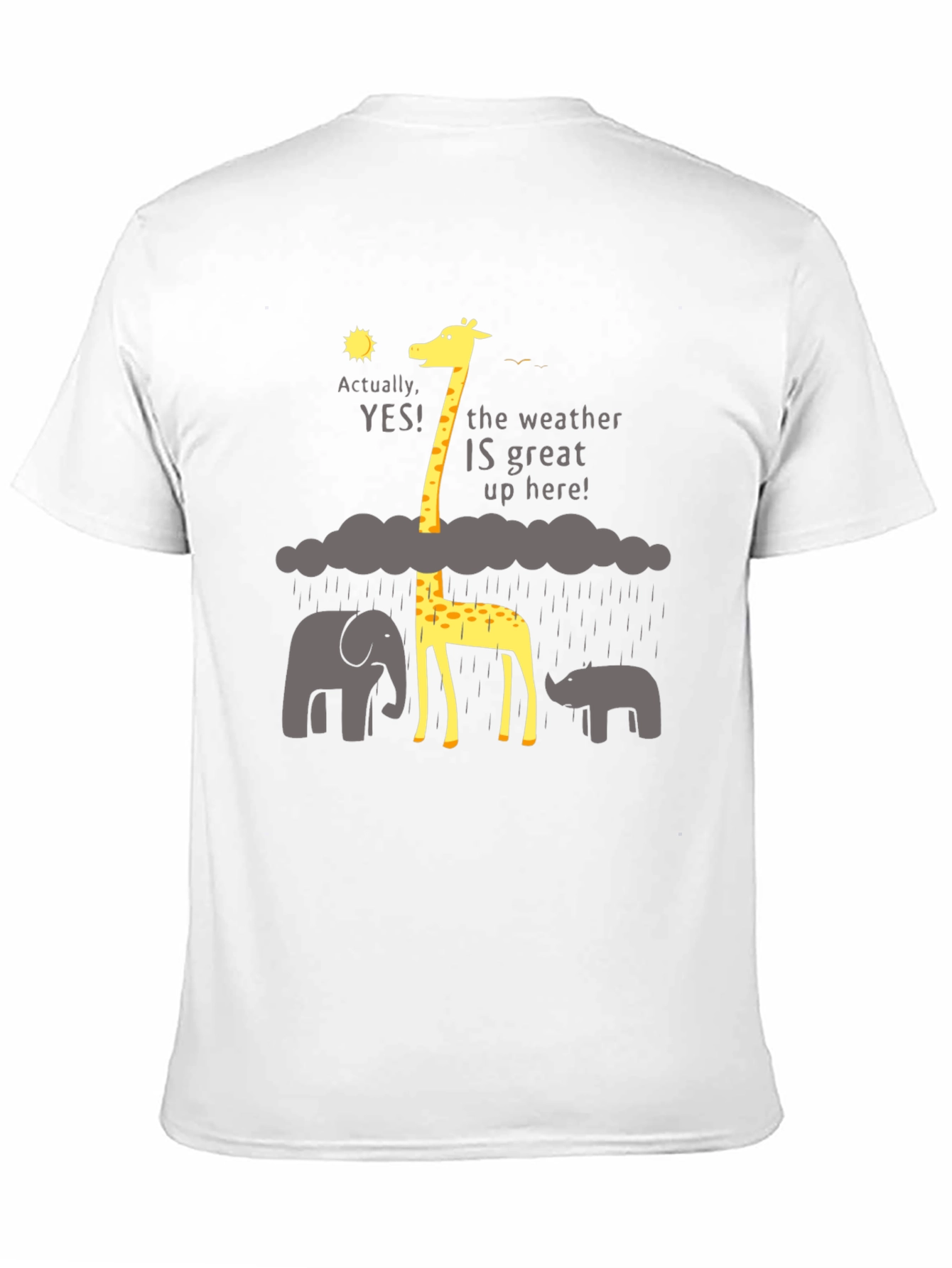 Funny Giraffe Weather T-Shirt - Great Up Here!