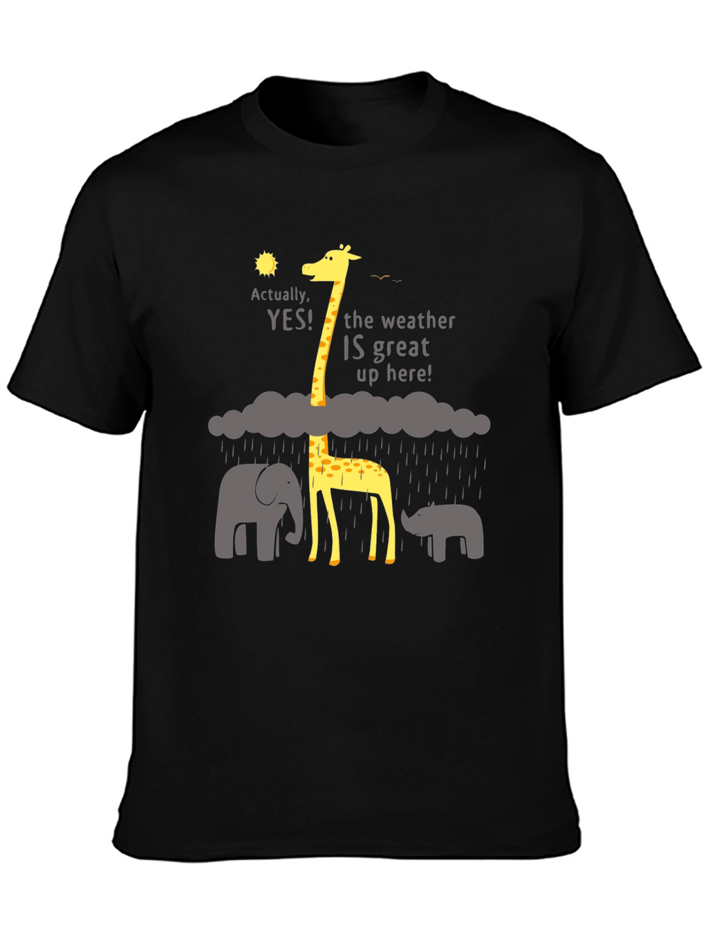 Funny Giraffe Weather T-Shirt - Great Up Here!