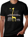 Funny Giraffe Weather T-Shirt - Great Up Here!
