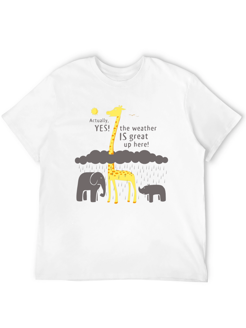 Funny Giraffe Weather T-Shirt - Great Up Here!