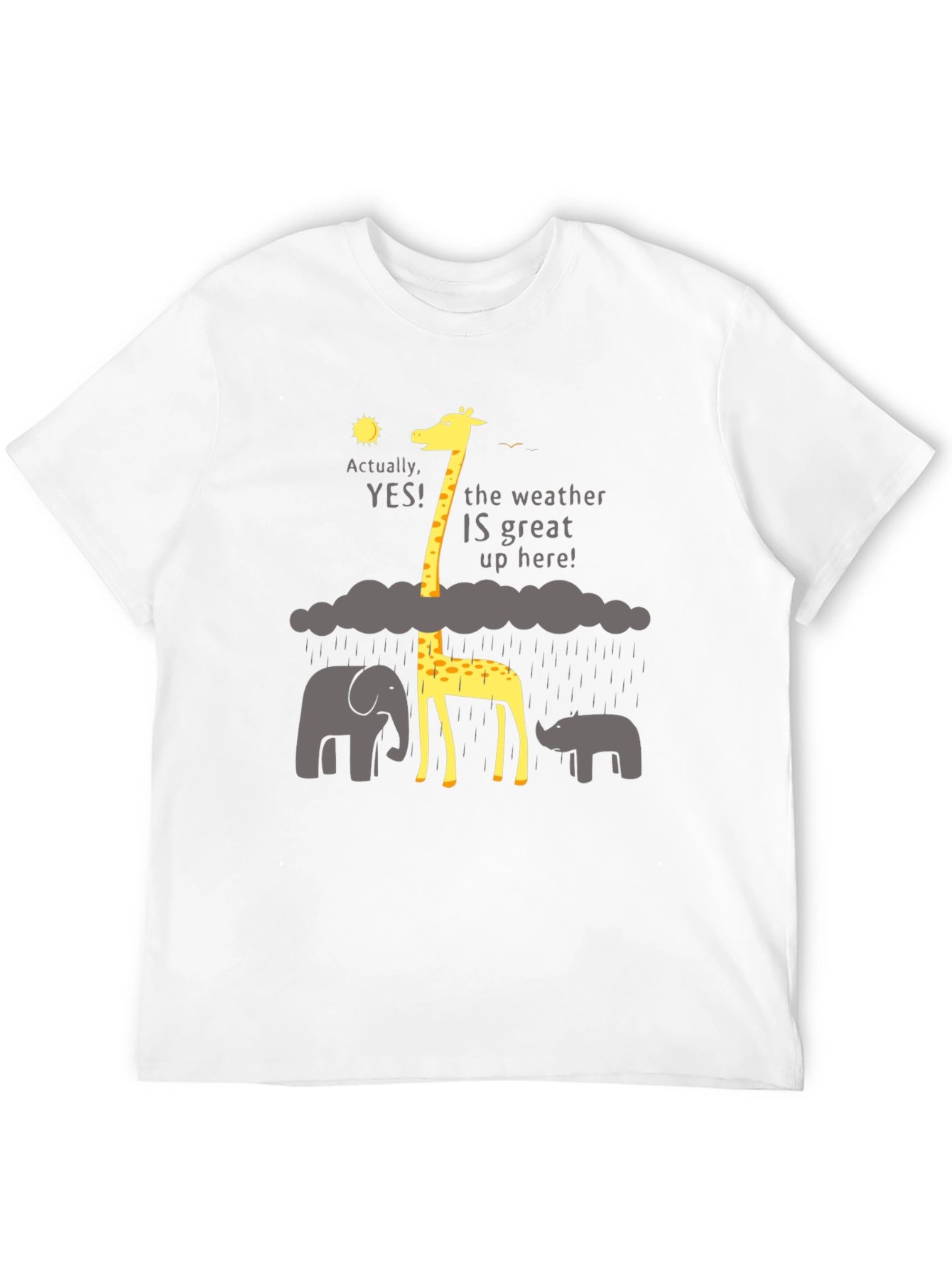 Funny Giraffe Weather T-Shirt - Great Up Here!