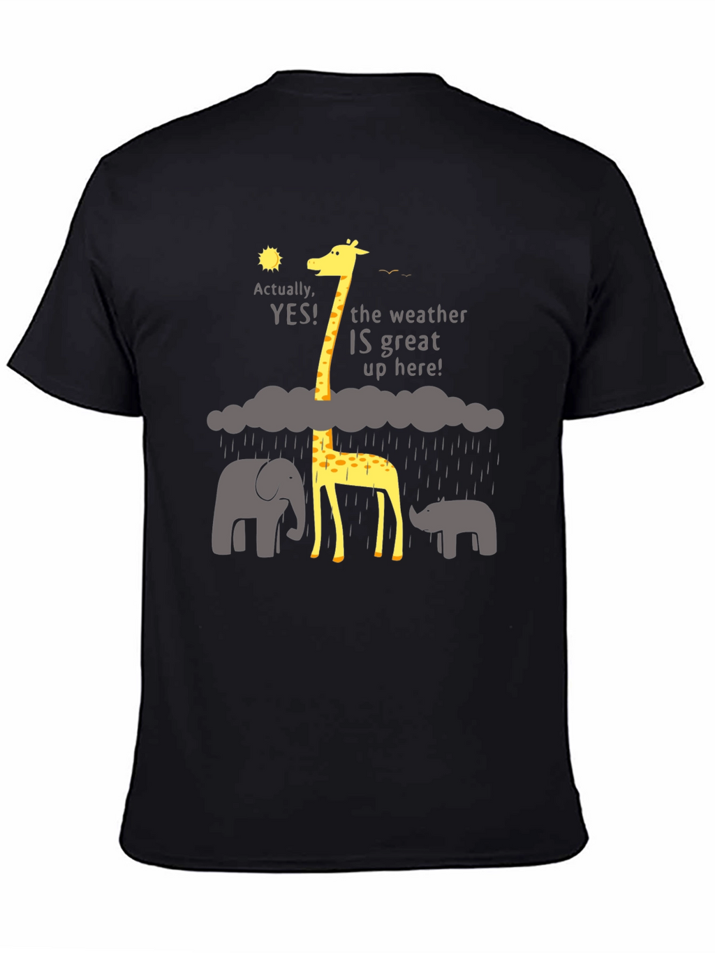 Funny Giraffe Weather T-Shirt - Great Up Here!