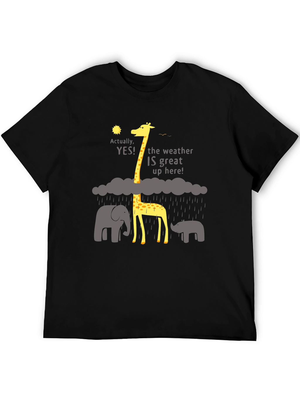 Funny Giraffe Weather T-Shirt - Great Up Here!