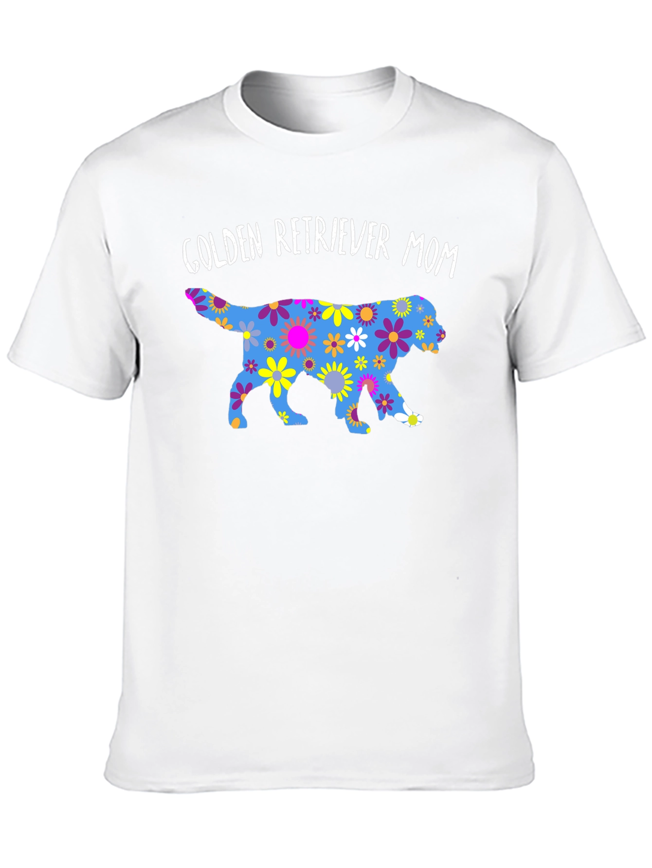 Golden Retriever Mom Floral Print T-Shirt