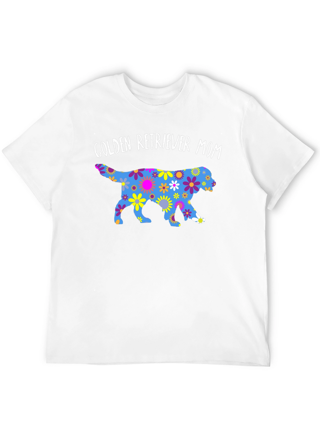 Golden Retriever Mom Floral Print T-Shirt