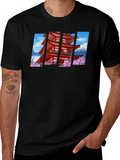 Japanese Pagoda Graphic Black T-Shirt