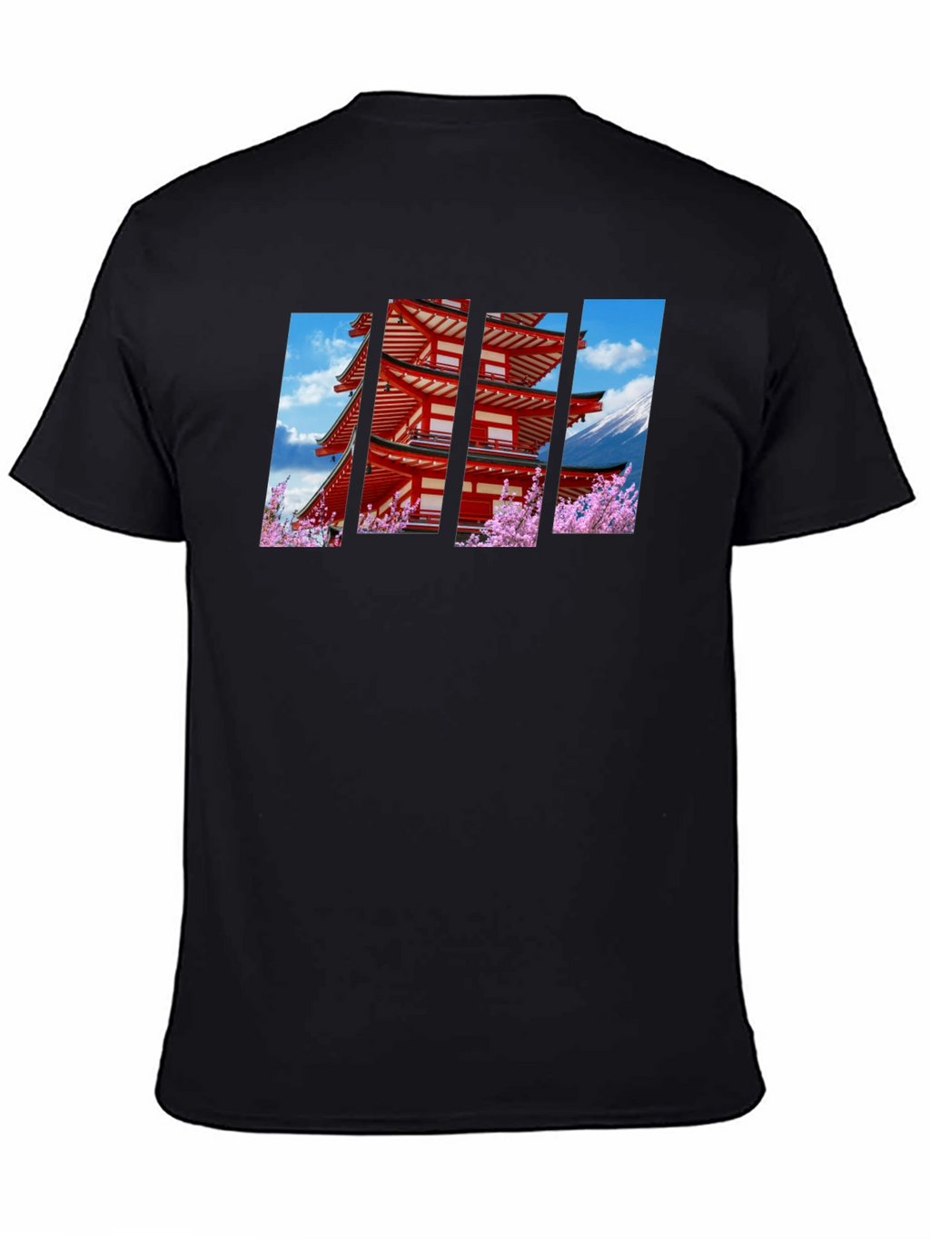 Japanese Pagoda Graphic Black T-Shirt
