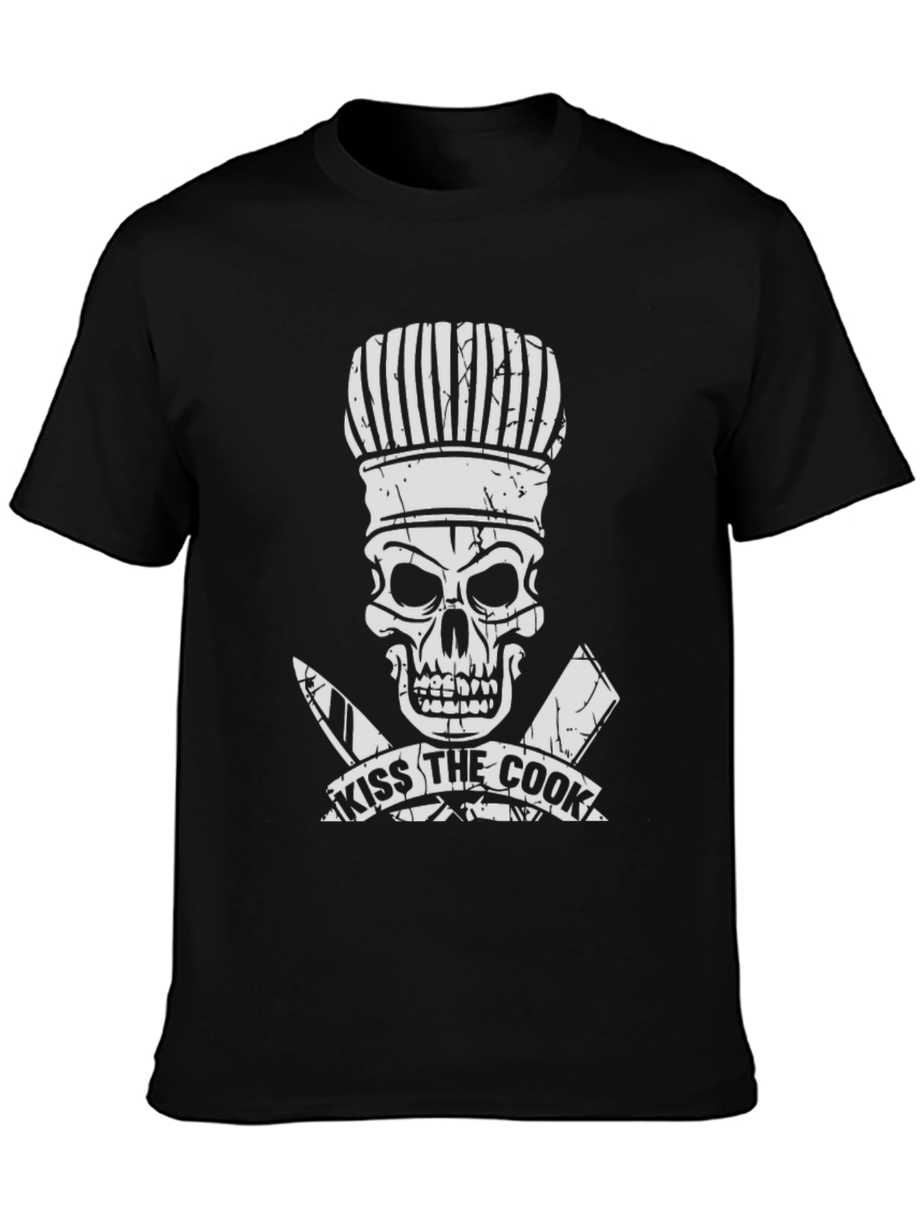 Kiss the Cook T-Shirt - Skull Chef Graphic Tee