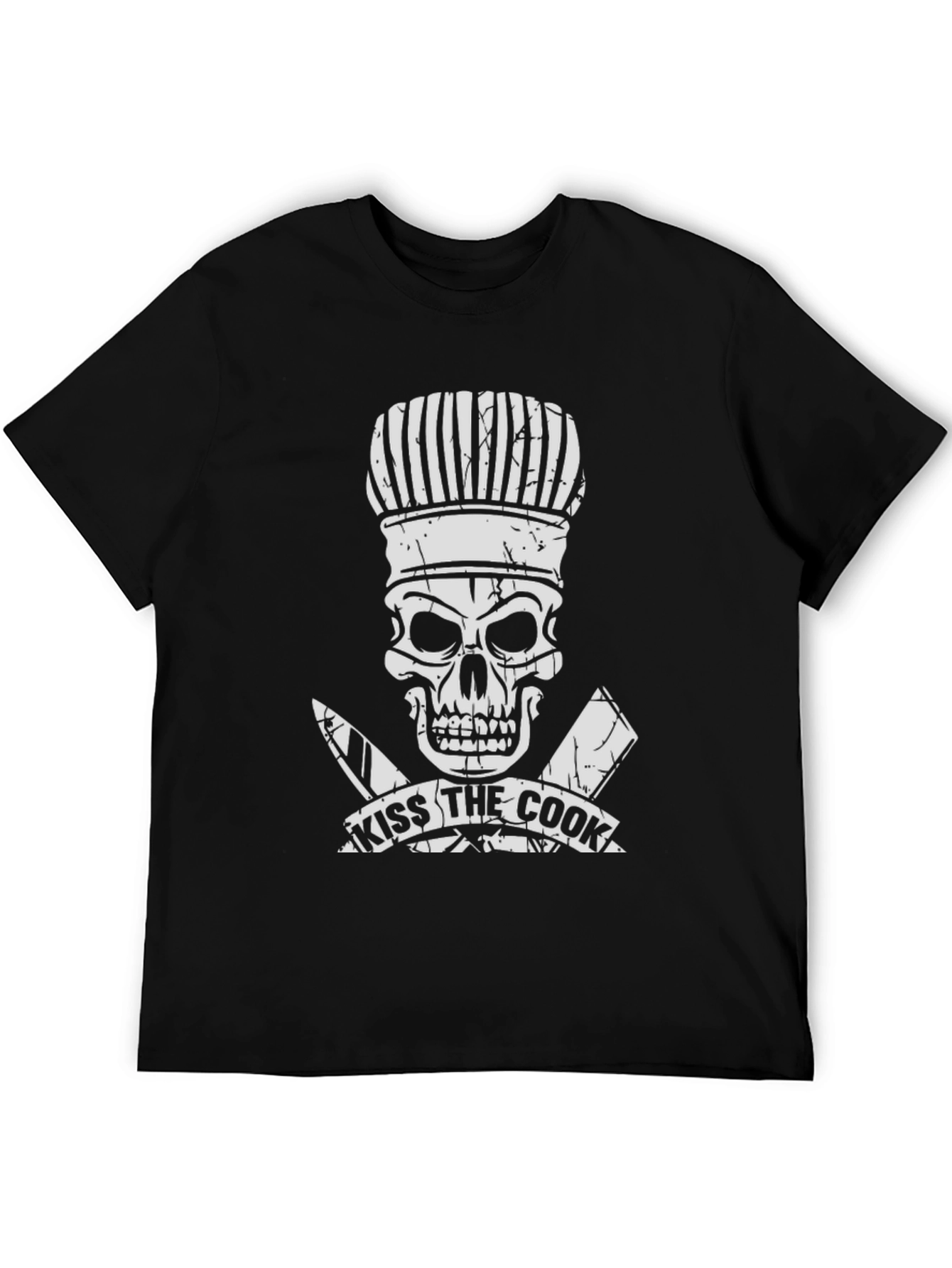 Kiss the Cook T-Shirt - Skull Chef Graphic Tee