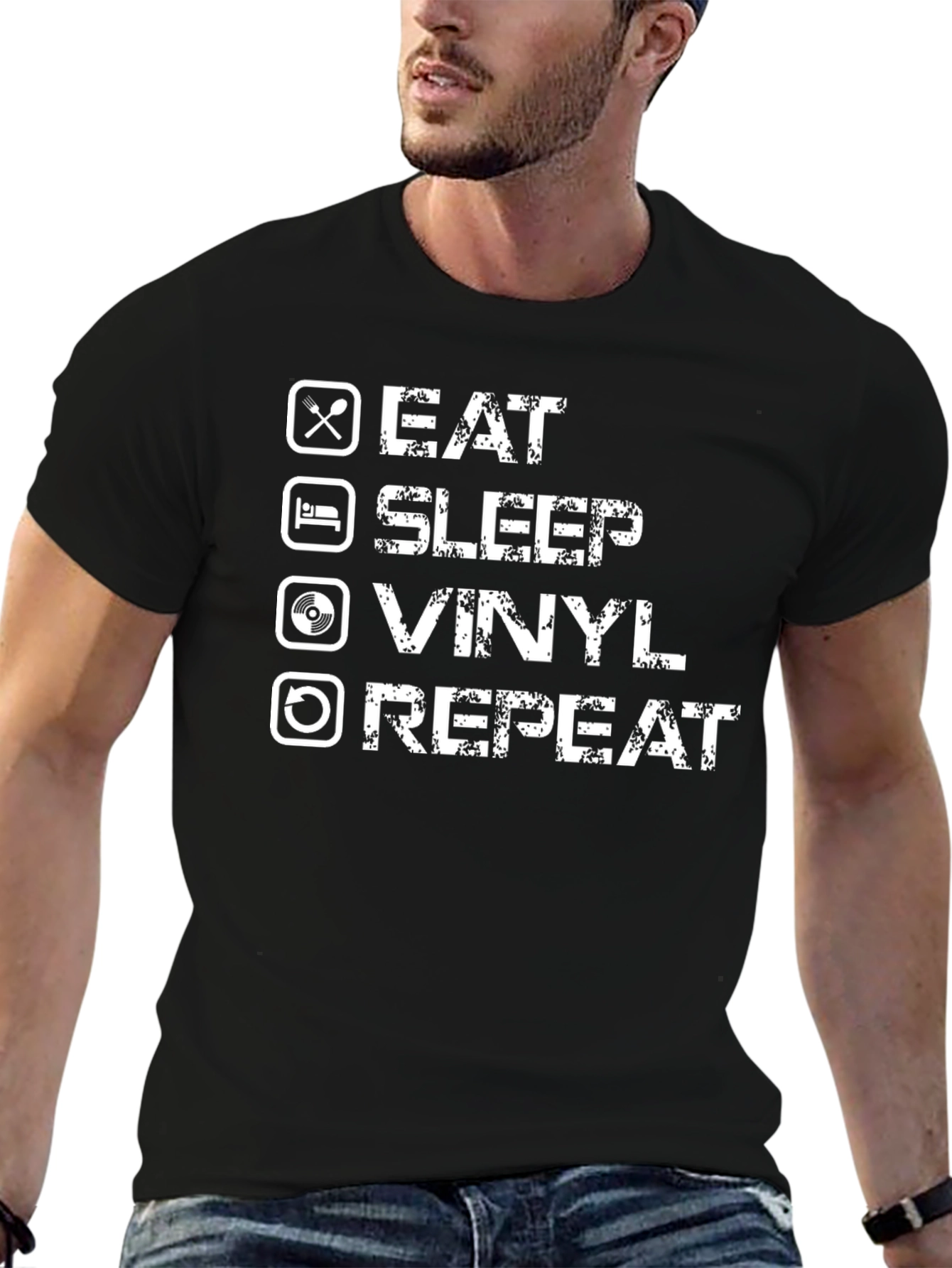 Eat Sleep Vinyl Repeat Graphic T-Shirt