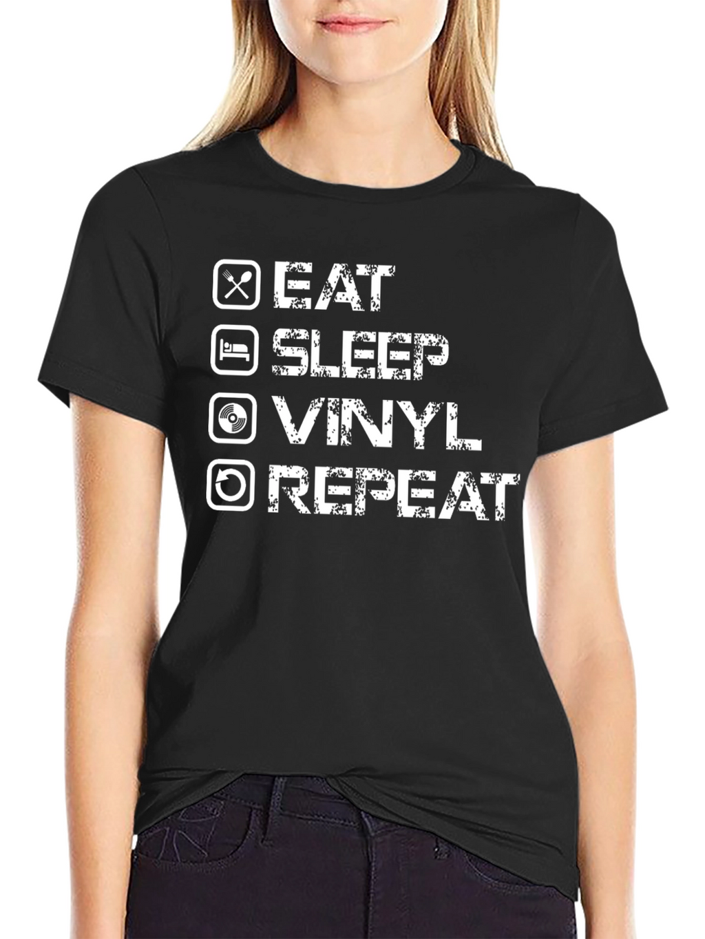 Eat Sleep Vinyl Repeat Graphic T-Shirt