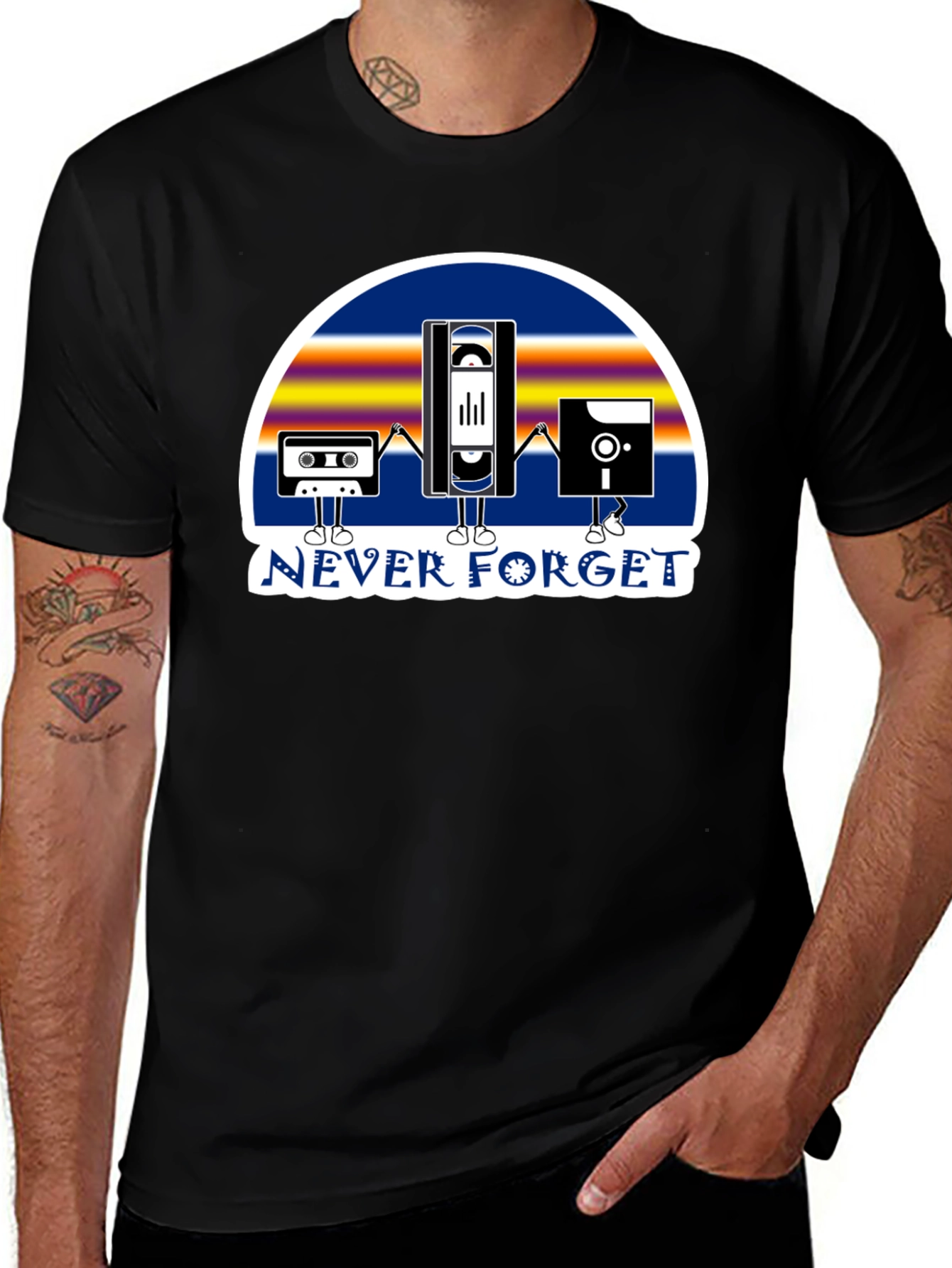 Retro Tech Never Forget Graphic T-Shirt