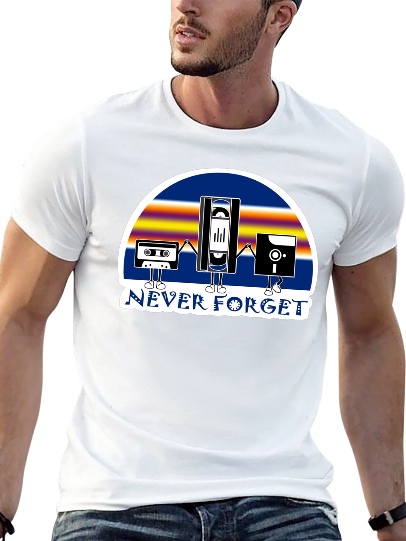 Retro Tech Never Forget Graphic T-Shirt