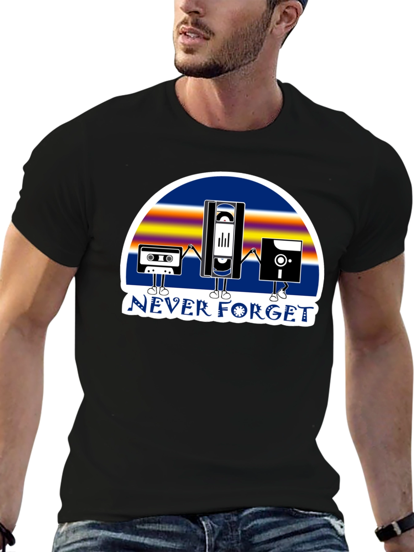 Retro Tech Never Forget Graphic T-Shirt