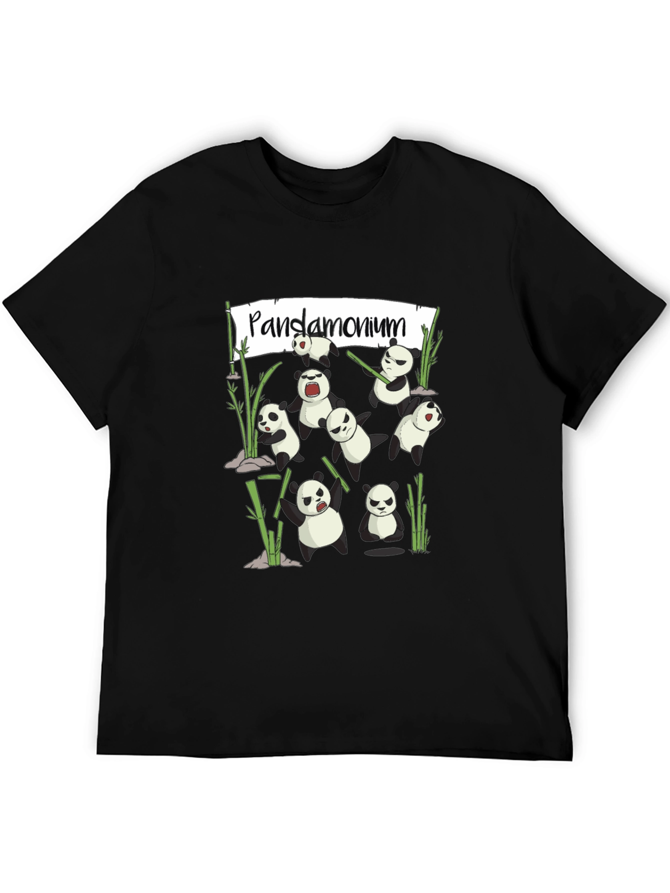 Pandamonium Panda Bear T-Shirt Funny Cartoon Graphic Tee