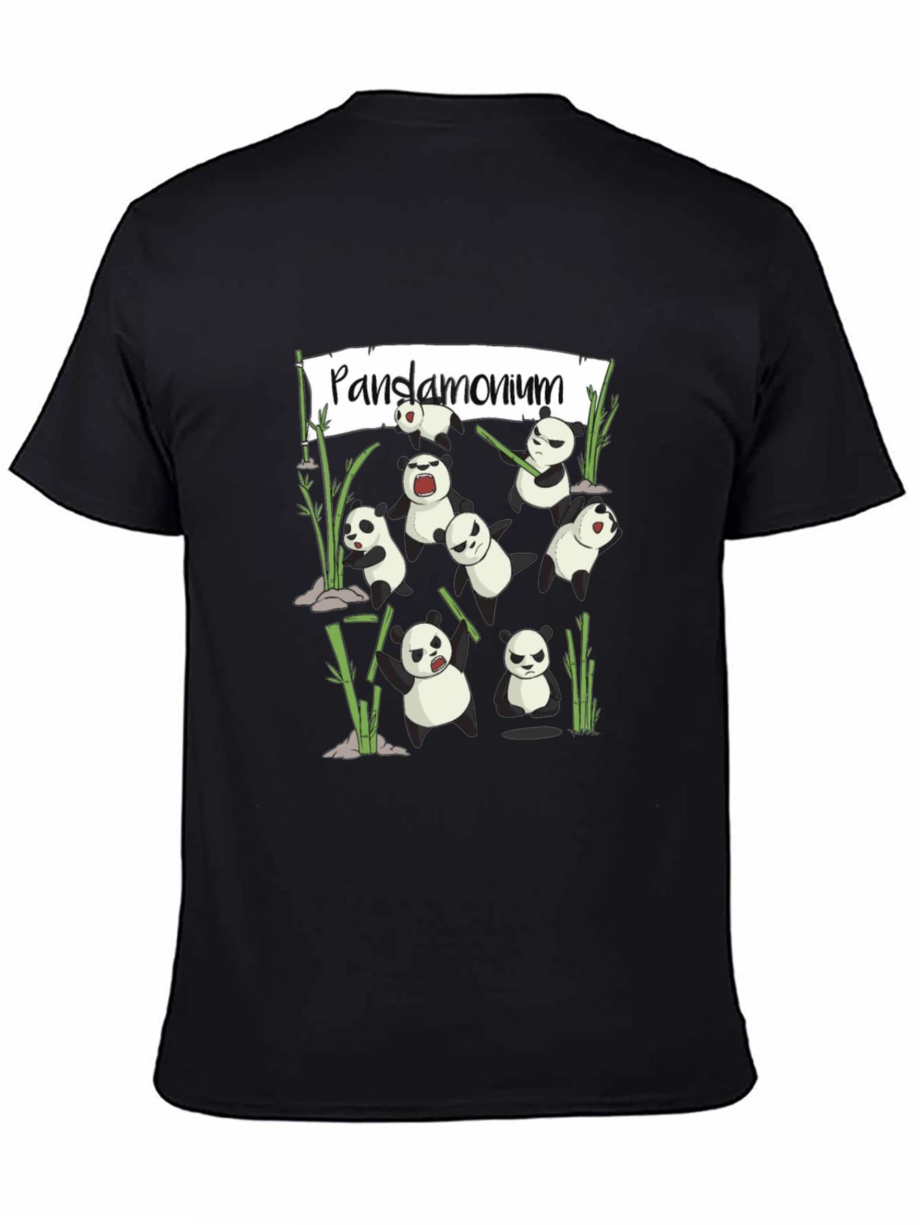 Pandamonium Panda Bear T-Shirt Funny Cartoon Graphic Tee