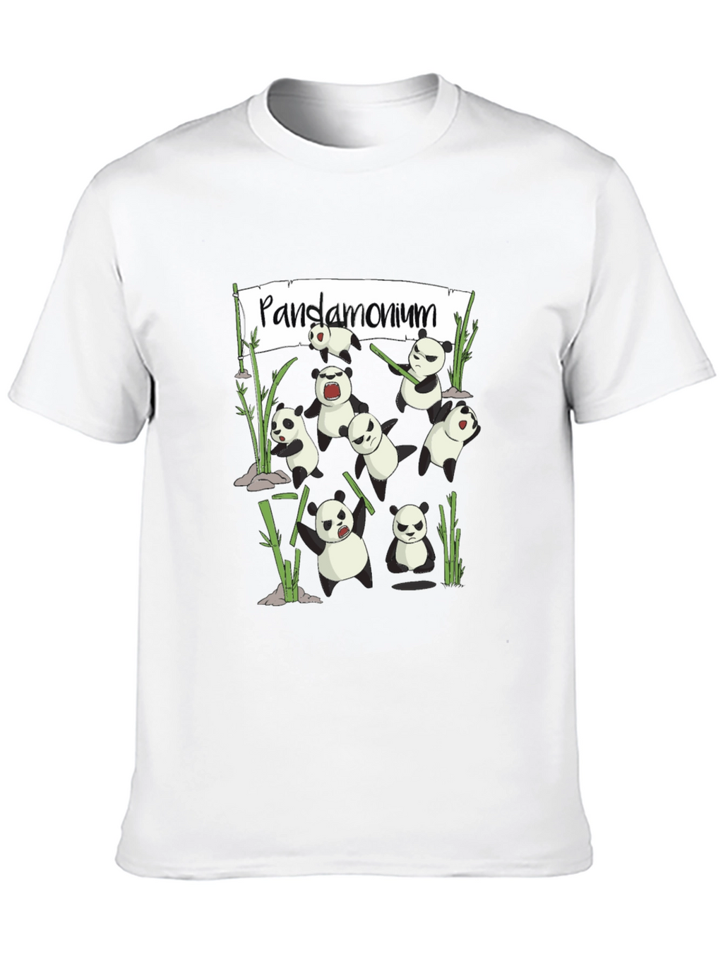 Pandamonium Panda Bear T-Shirt Funny Cartoon Graphic Tee