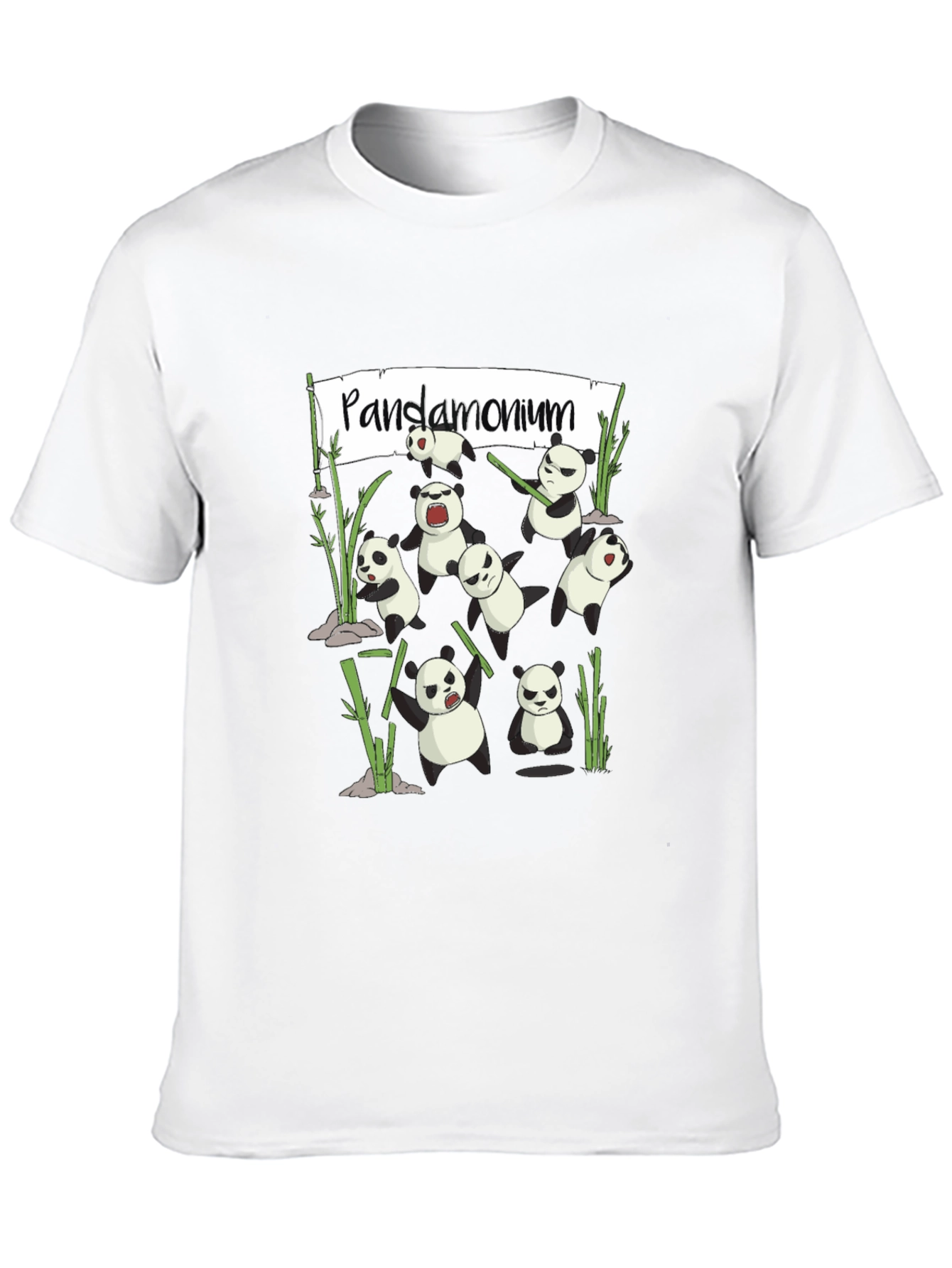 Pandamonium Panda Bear T-Shirt Funny Cartoon Graphic Tee