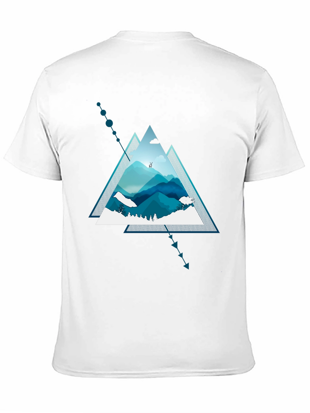 Geometric Mountain Graphic Tee - Modern Nature Design
