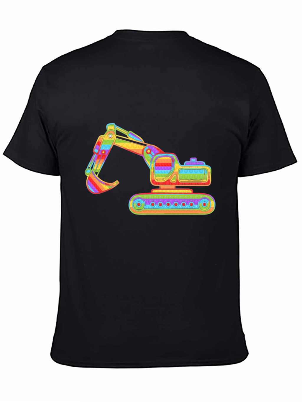 Rainbow Excavator Graphic Tee - Construction Shirt