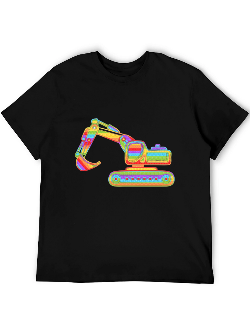 Rainbow Excavator Graphic Tee - Construction Shirt