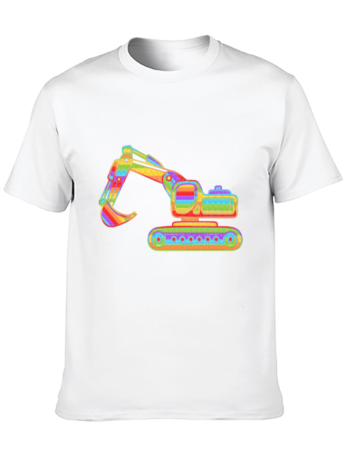 Rainbow Excavator Graphic Tee - Construction Shirt