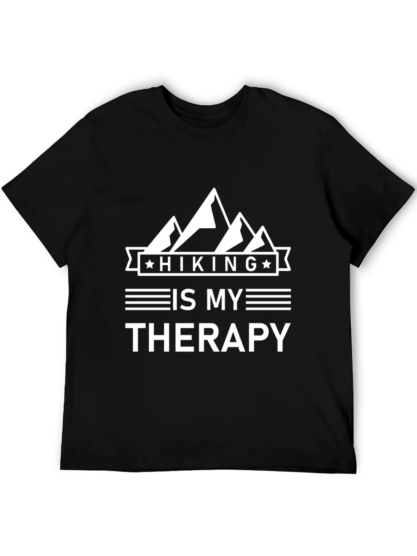 Hiking is My Therapy Graphic Tee - Black Unisex Shirt