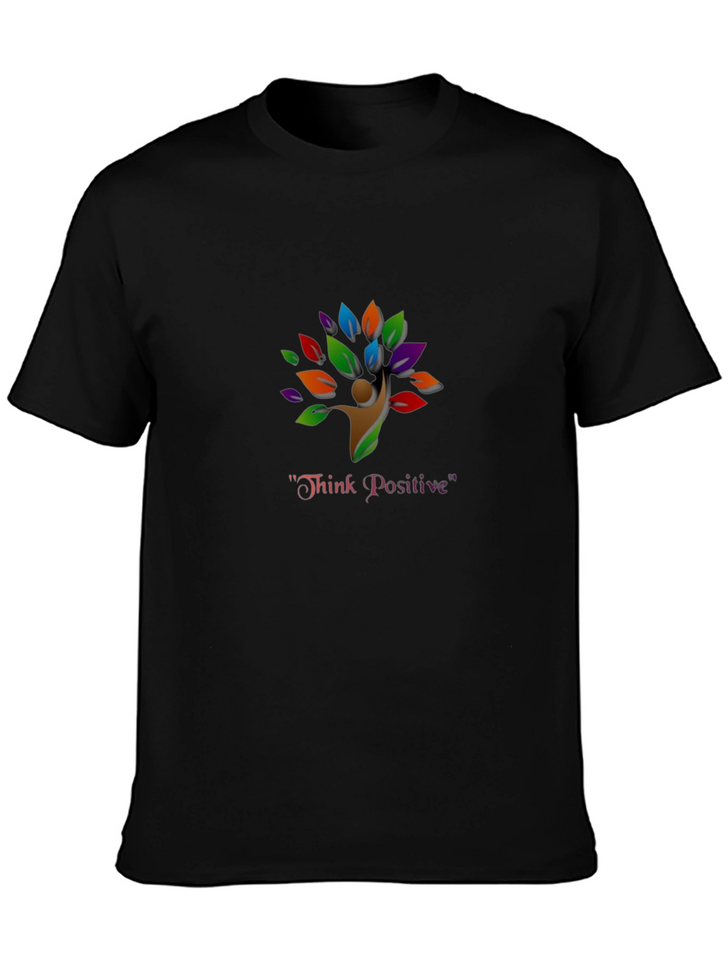 Think Positive Tree T-Shirt - Black