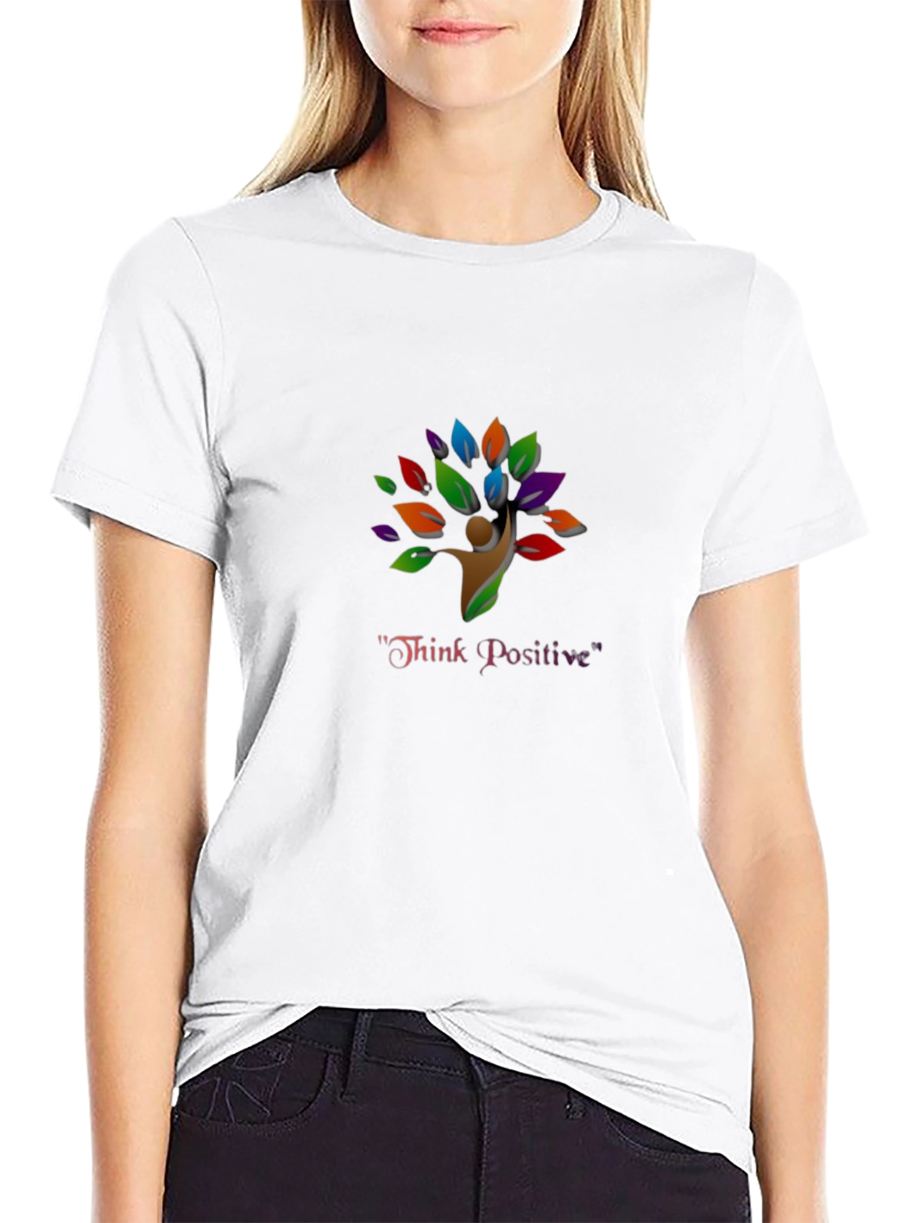 Think Positive Tree T-Shirt - Black