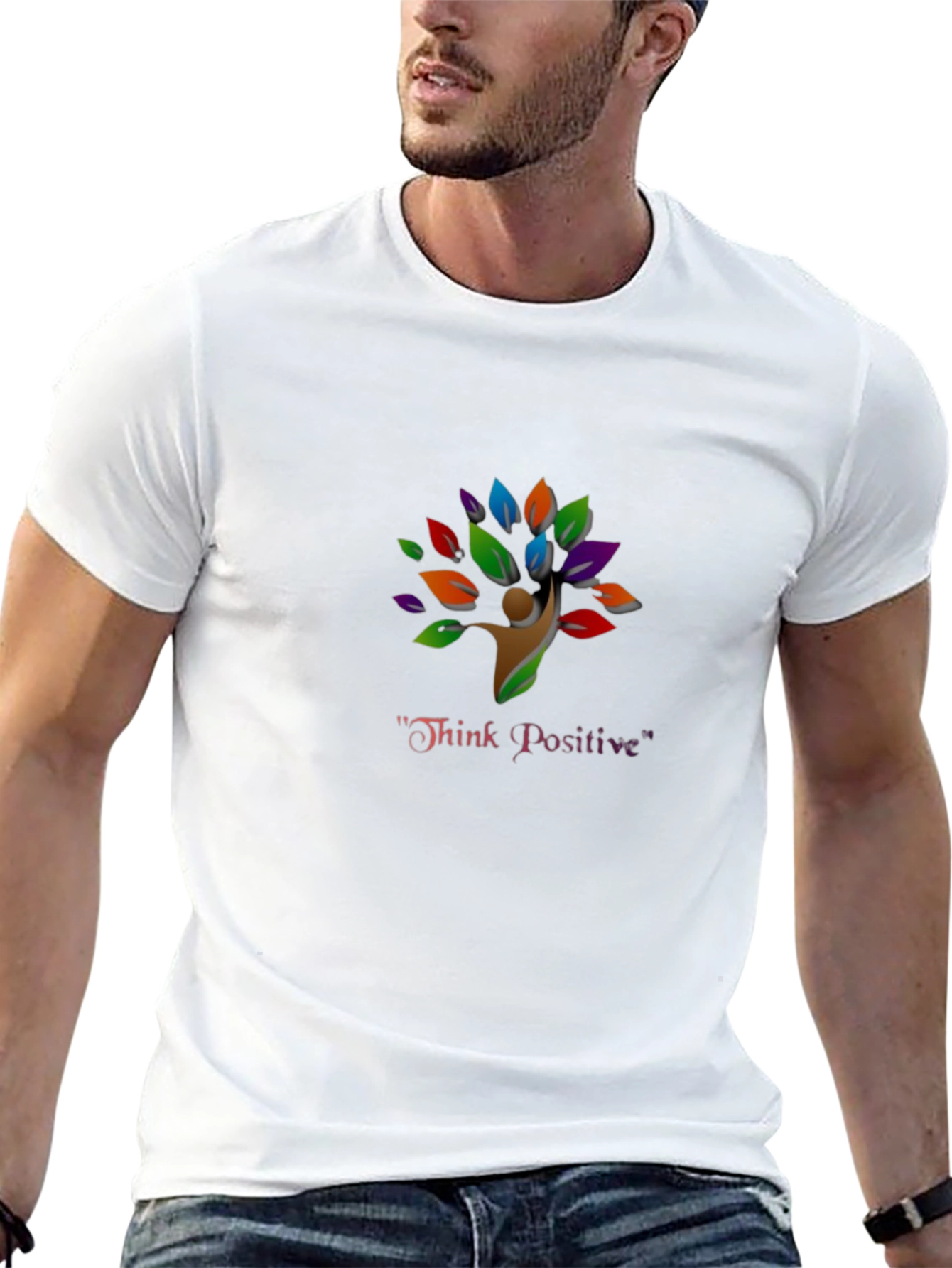Think Positive Tree T-Shirt - Black