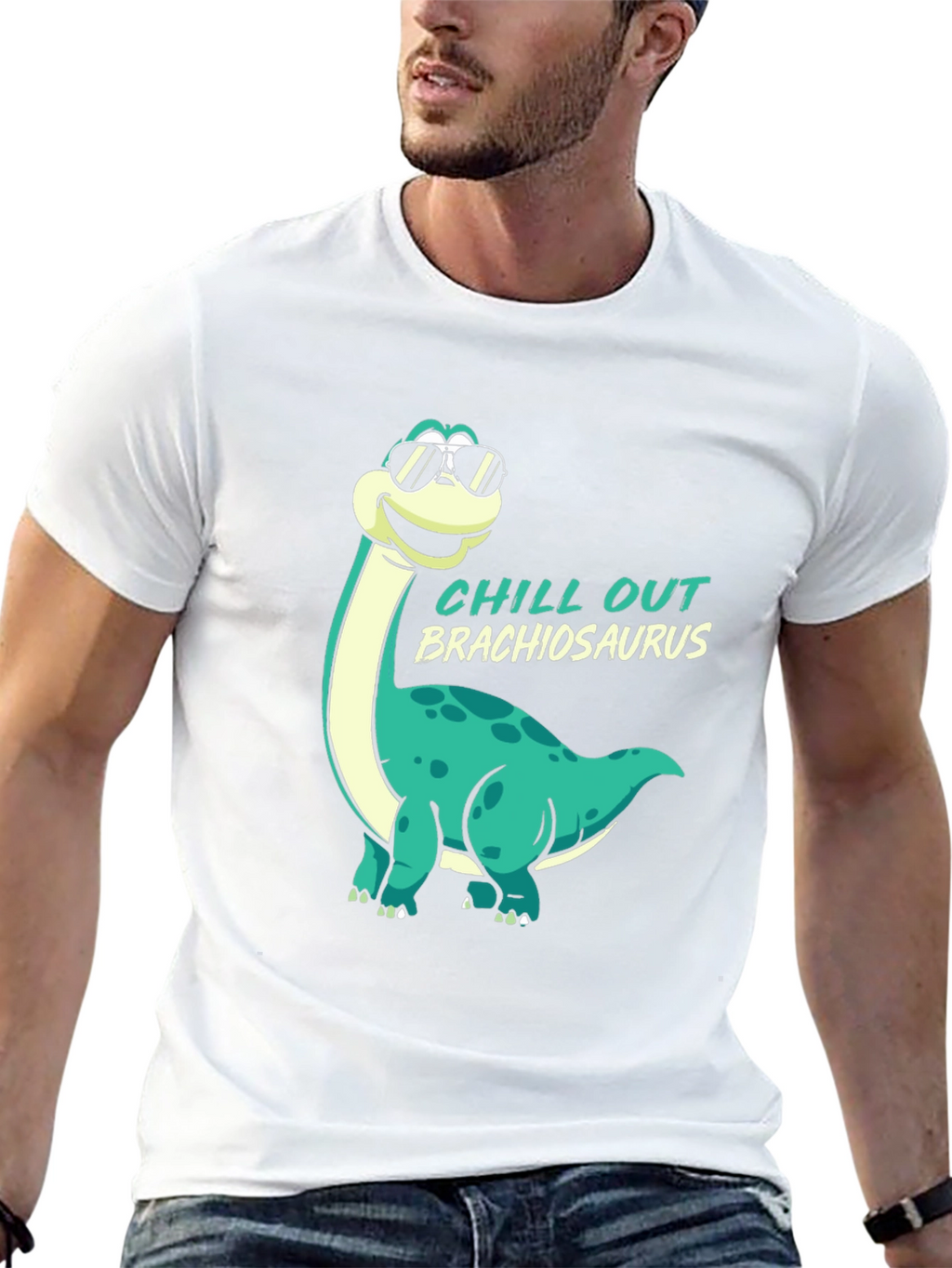 Chill Out Brachiosaurus Black T-Shirt