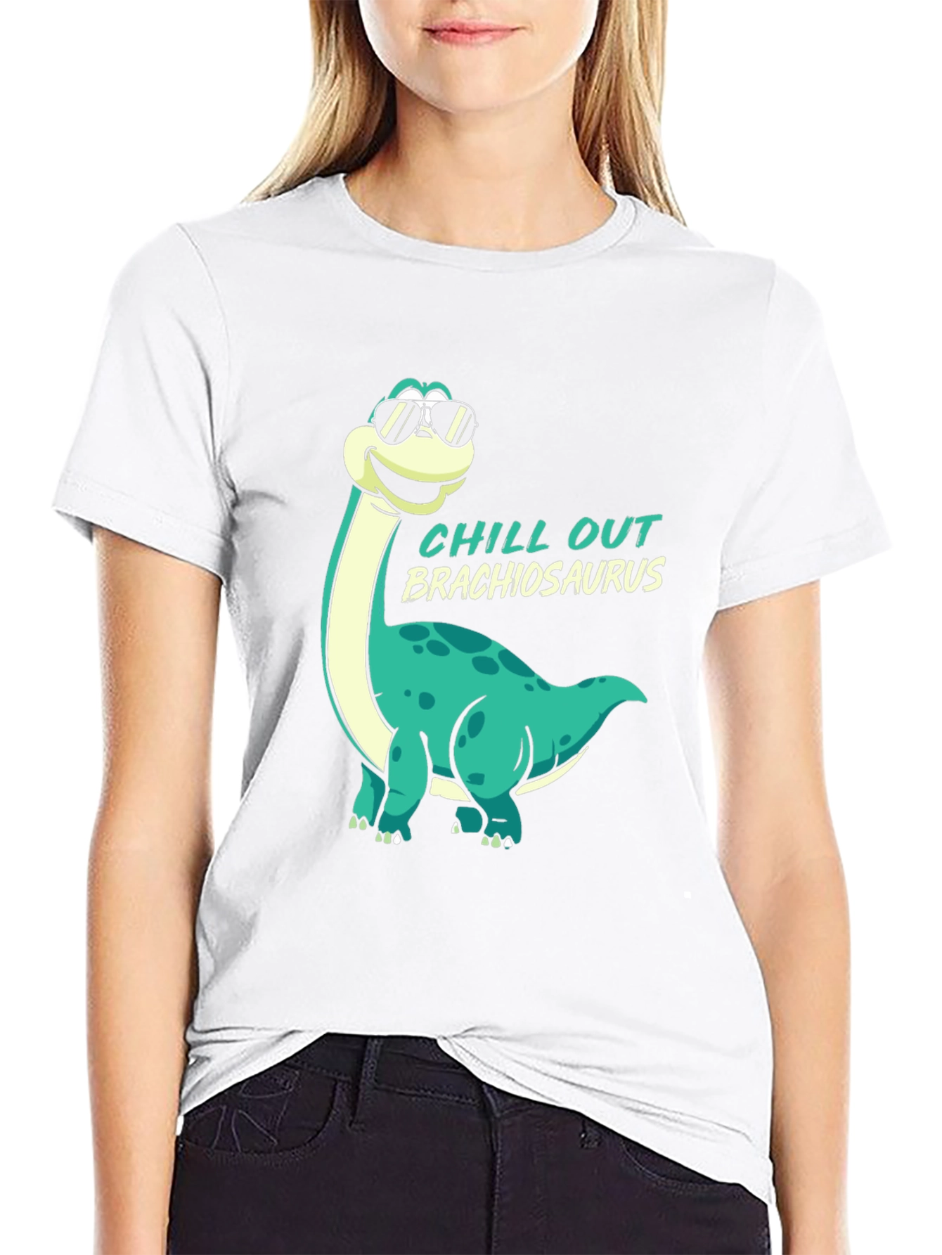 Chill Out Brachiosaurus Black T-Shirt