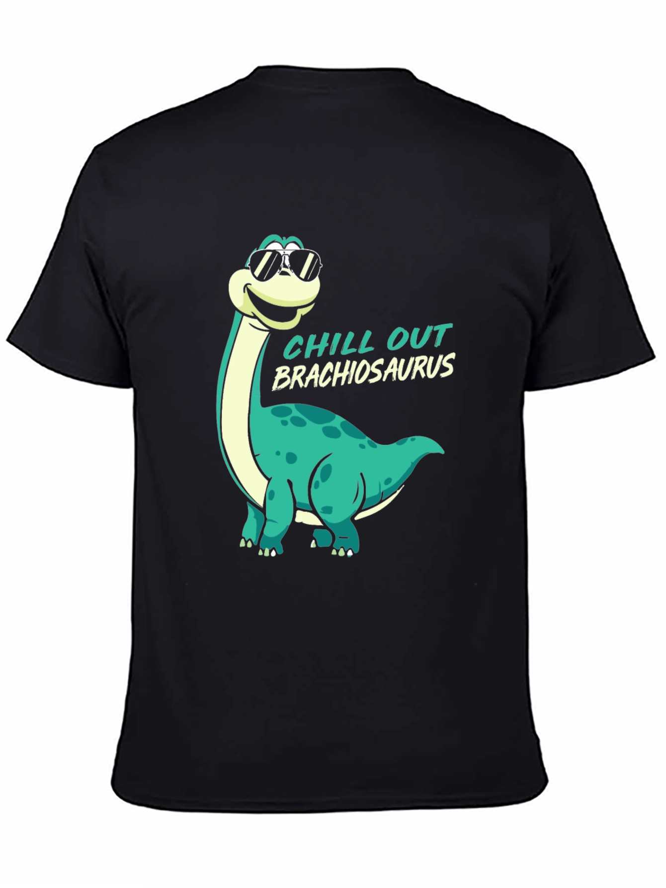 Chill Out Brachiosaurus Black T-Shirt