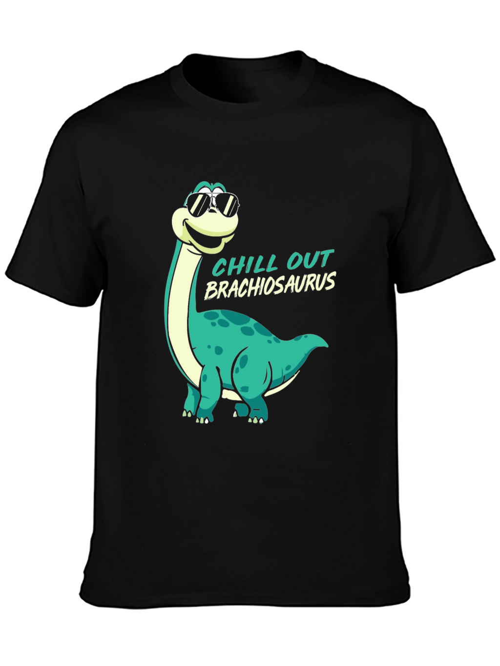 Chill Out Brachiosaurus Black T-Shirt