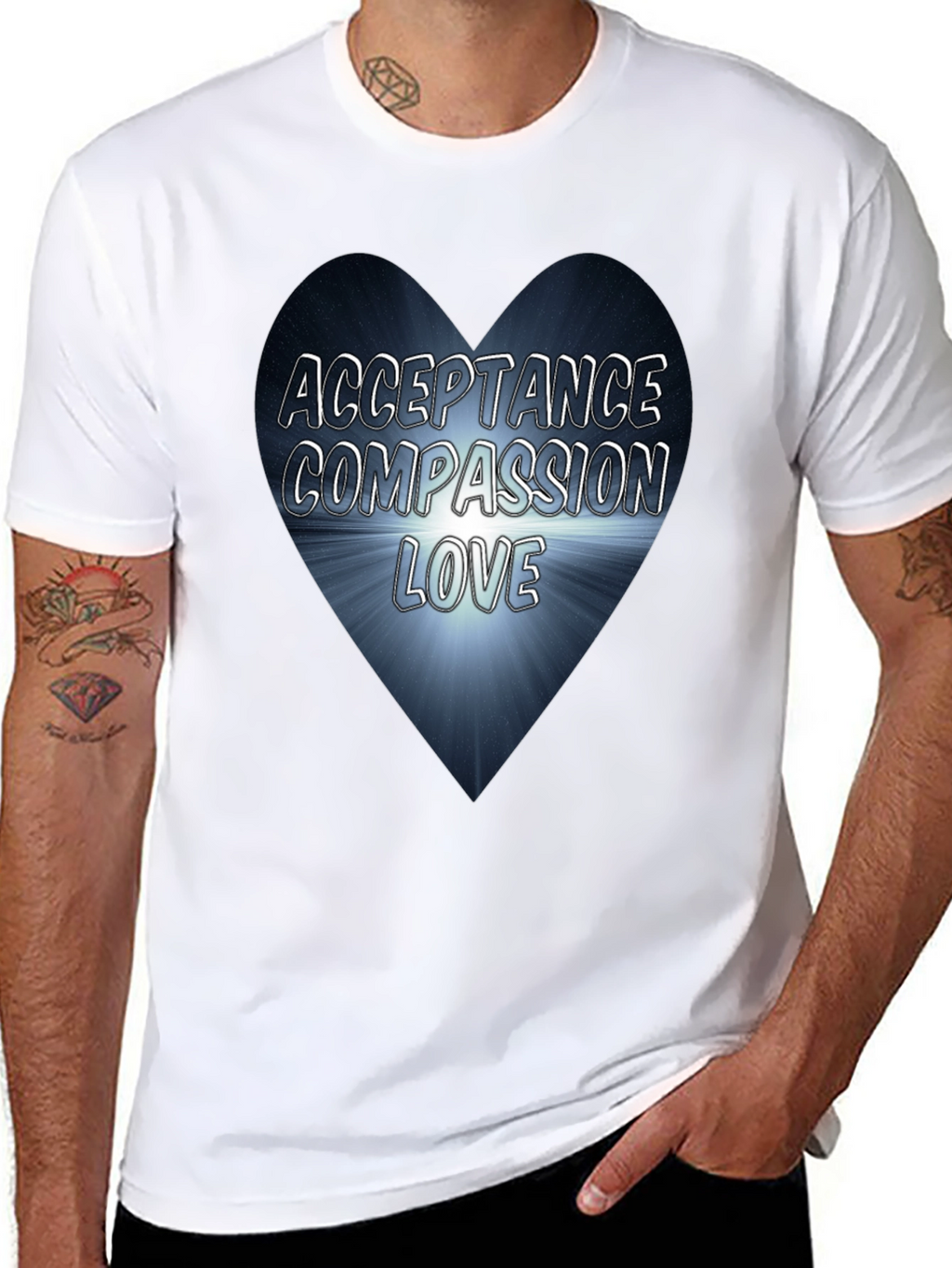 Acceptance Compassion Love Heart Graphic Tee