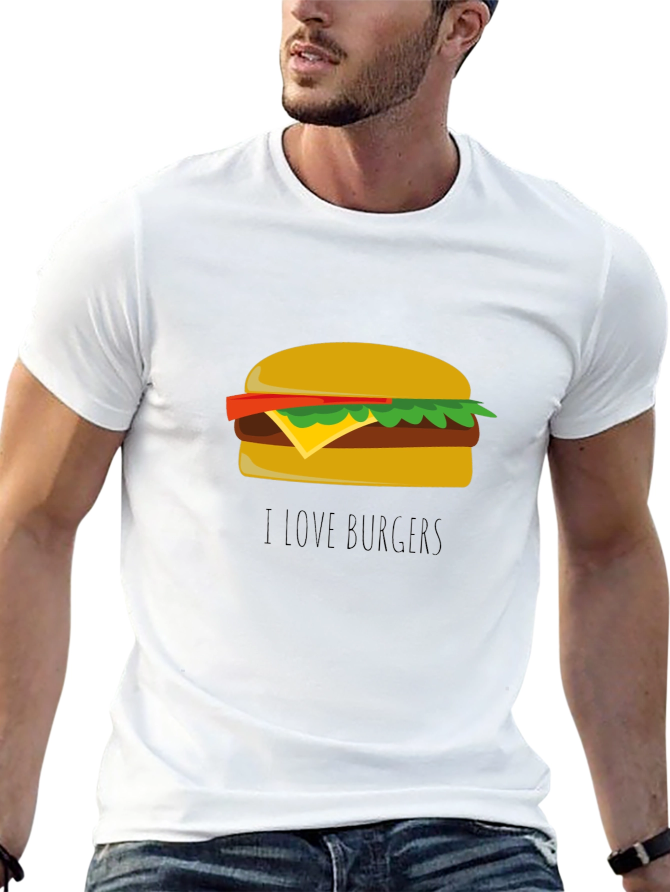 I Love Burgers T-Shirt - Casual Black Tee