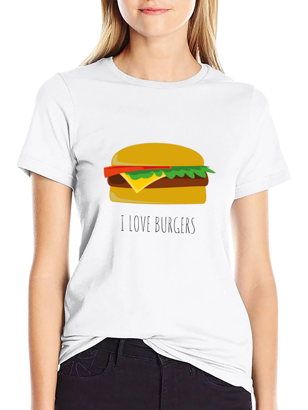 I Love Burgers T-Shirt - Casual Black Tee