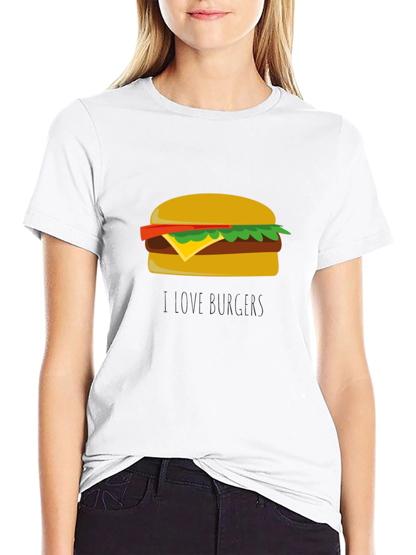 I Love Burgers T-Shirt - Casual Black Tee