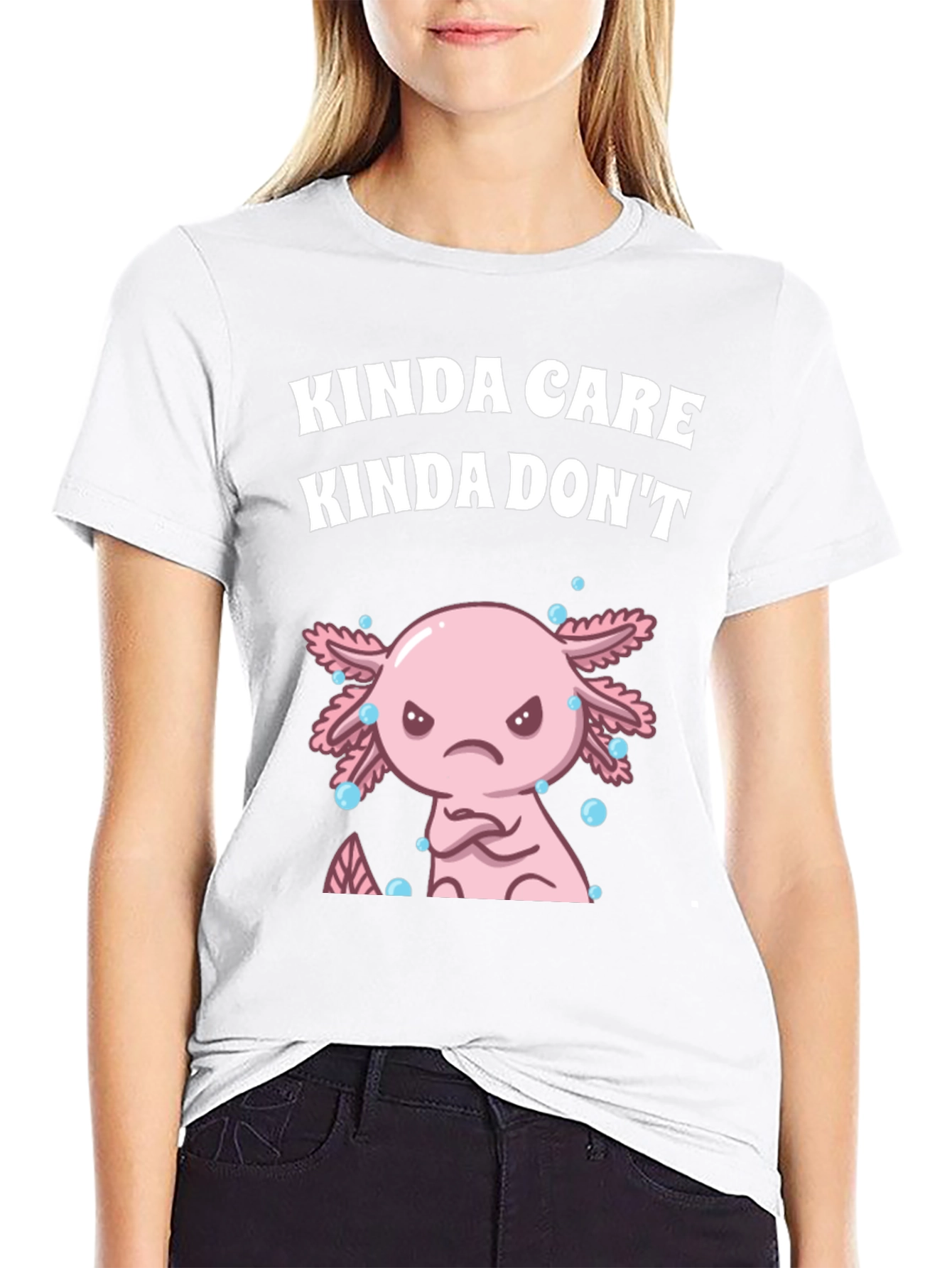 Kinda Care Axolotl Graphic T-Shirt